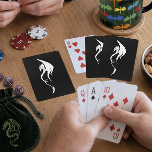 Jeu De Cartes Conception d'illustration de dragon tribal noir bl