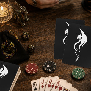 Jeu De Cartes Conception d'illustration de dragon tribal noir et