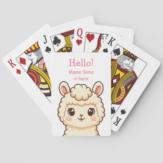 Jeu De Cartes Conception d'illustration de lama mignon (dos)