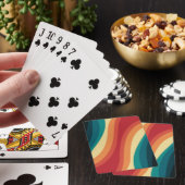 Jeu De Cartes Conception d'ondes de style rétro multicolore (In Situ)