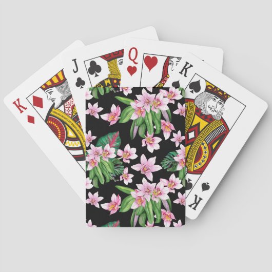 Jeu De Cartes Conception d'orchidées à l'aquarelle 27 (dos)