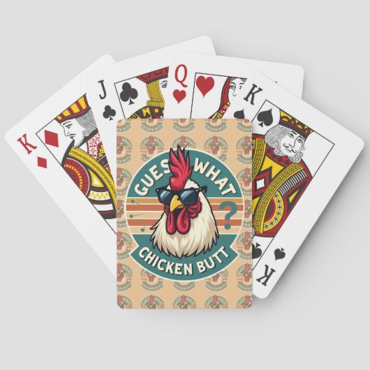 Jeu De Cartes Conception drôle de blague de poulet rétro (dos)