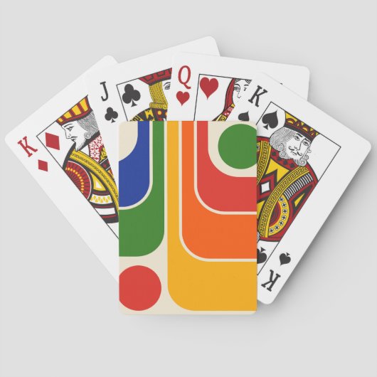 Jeu De Cartes Conception géométrique du style rétro de la mi-ann (dos)