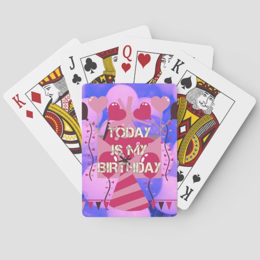 Jeu De Cartes Conception Joyeux Anniversaire : Aujourd'hui c'est (dos)