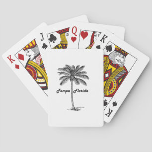 Jeu De Cartes Conception noire et blanche de Tampa et de paume