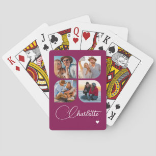 Jeu De Cartes Concevez Votre Propre Nom Personnalisé avec 4 Phot