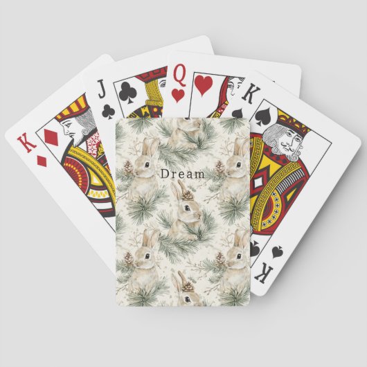 Jeu De Cartes Cônes de pin verts lapins lapins (dos)