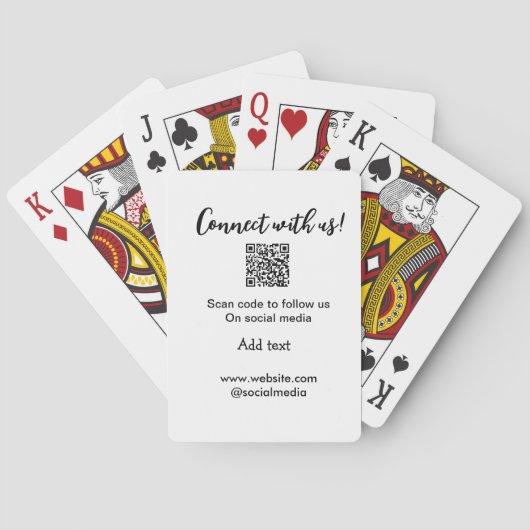Jeu De Cartes Connectez-vous avec nous scan QR code ajouter e-ma (dos)