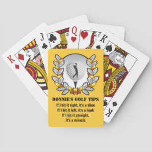 Jeu De Cartes Conseil de golf personnalisé Golfeur Jaune Playard