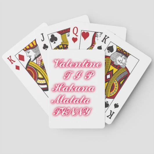 Jeu De Cartes Conseil Saint-Valentin : Hakuna Matata Funny Texte (dos)