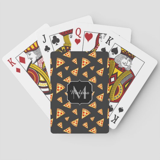 Jeu De Cartes Cool et amusante pizza tranches motif Monogram (dos)