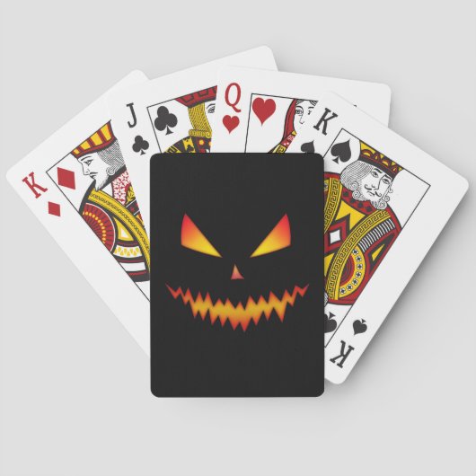 Jeu De Cartes Cool et effrayant Jack O'Lantern visage Halloween (dos)