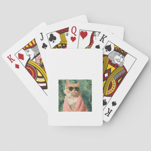 Jeu De Cartes Cool Ginger Chat Vacances Vibes Esthétique (dos)