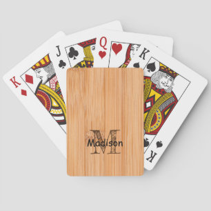 Jeu De Cartes Cool imprimé bois de bambou brun clair Monogramme