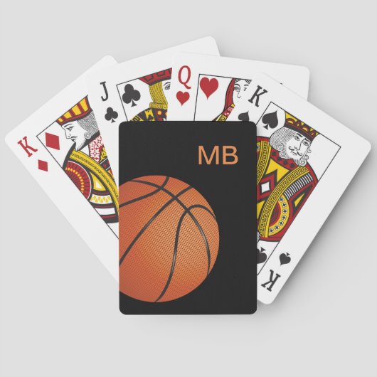 Jeu De Cartes Cool Monogramme Basketball Thème Poker Jouer Carte (dos)