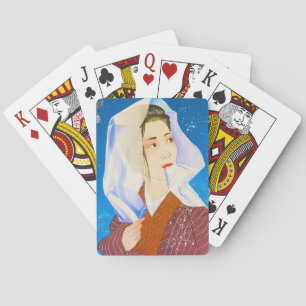 Jeu De Cartes Cool orientale classique japonaise dame avec tissu