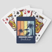 Jeu De Cartes Cool Retro Beach House Custom Navy Blue (dos)