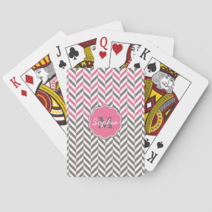 Jeu De Cartes Cool super tendance monogramme herringbone zigzag