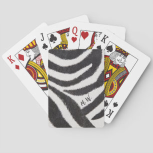 Jeu De Cartes Cool Zebra Design initial Monogrammes Classic