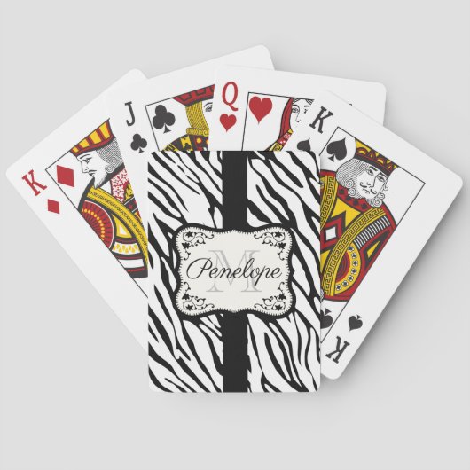 Jeu De Cartes Copie mignonne de zèbre (dos)