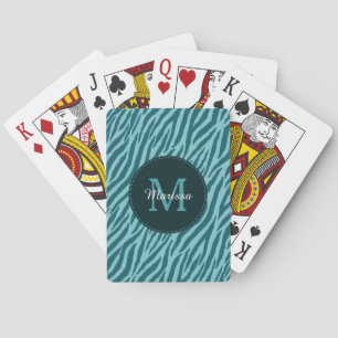 Jeu De Cartes Copie turquoise élégante de zèbre avec le