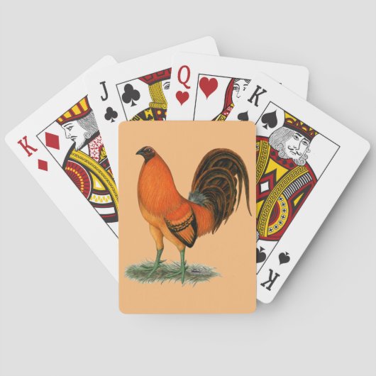 Jeu De Cartes Coq de combat Ginger Rouge (dos)
