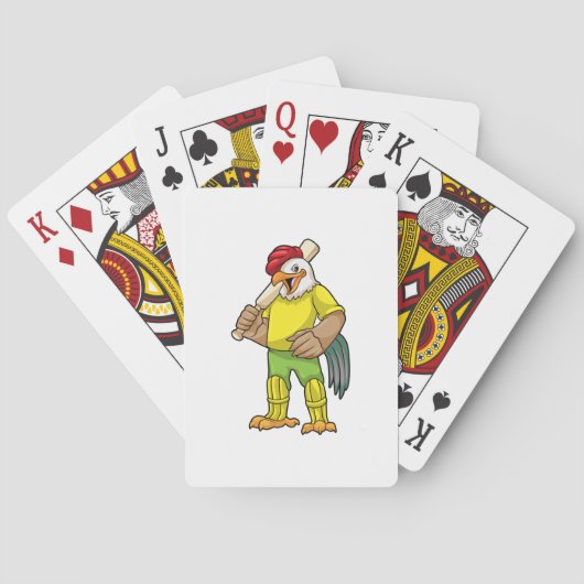 Jeu De Cartes Coq en batteur avec batte de cricket (dos)