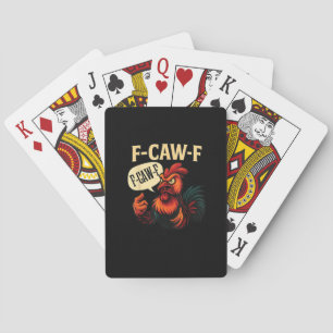 Jeu De Cartes Coq furieux drôle F Caw Graphique de style rétro