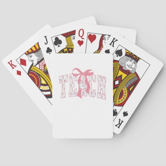 Jeu De Cartes Coquette Bow Pencil Design Enseignants Enseignants (dos)