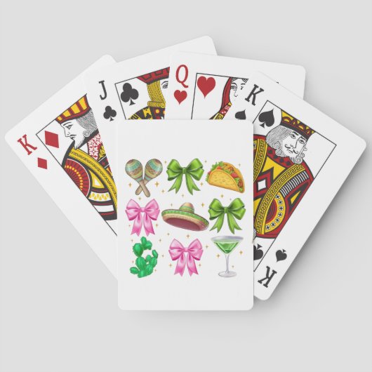 Jeu De Cartes Coquette Mardi Gras Bow Fleur De Lis Masque Matièr (dos)