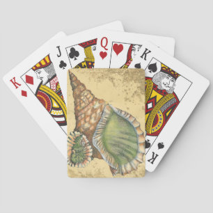 Jeu De Cartes Coquillage marron et vert