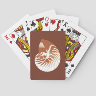 Jeu De Cartes Coquille de nautile - marron cacao et blanc