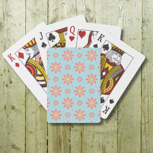 Jeu De Cartes Corail rose et poudres bleu délicat marguerite fle