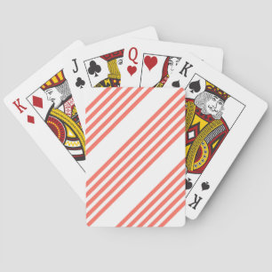 Jeu De Cartes Corail vivant et blanc cinq bandes motif