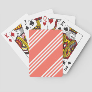 Jeu De Cartes Corail vivant et blanc quatre bandes motif