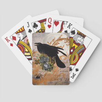 Jeu De Cartes Corbeau et araignée gothiques noirs