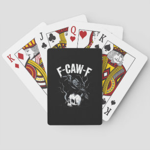 Jeu De Cartes Corbeau F-Caw-F Crâne d'oiseau drôle Humour Adulte