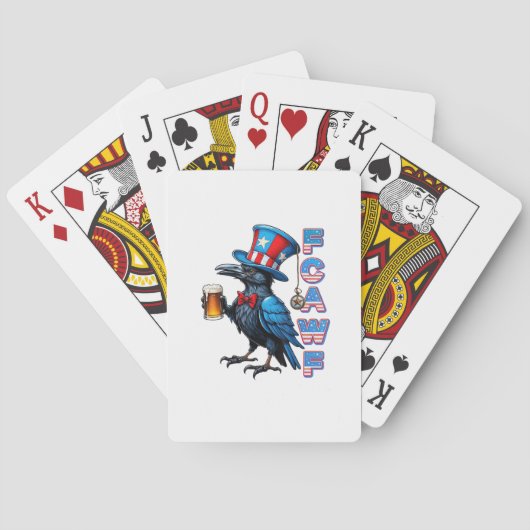 Jeu De Cartes Corbeau, F-Caw-F Oiseau Drôle Créatif Décontracté (dos)
