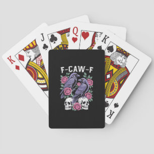 Jeu De Cartes Corbeau F-Caw-F Oiseau Drôle Lune Gothique Humour