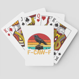 Jeu De Cartes Corbeau, F-Caw-F Oiseau Drôle Rétro Classique