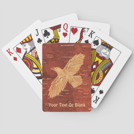 Jeu De Cartes Corbeau rustique sur écorce de Birch Intérieur (dos)