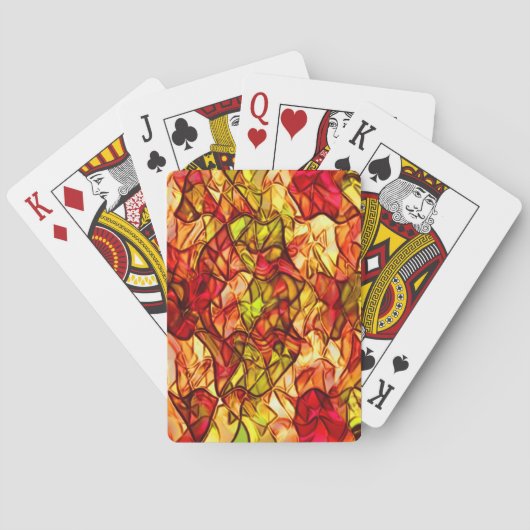 Jeu De Cartes Cordes croisées cachées sous un tissu d'auvent rou (dos)