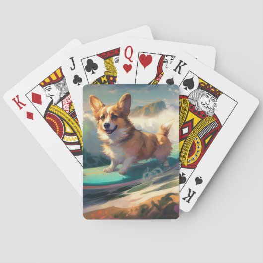 Jeu De Cartes Corgi Beach Surf Peinture (dos)
