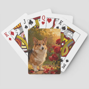 Jeu De Cartes Corgi dans les Roses V