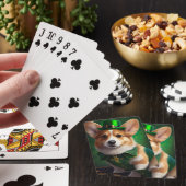 Jeu De Cartes Corgi Dog en robe de fête St. Patrick (In Situ)