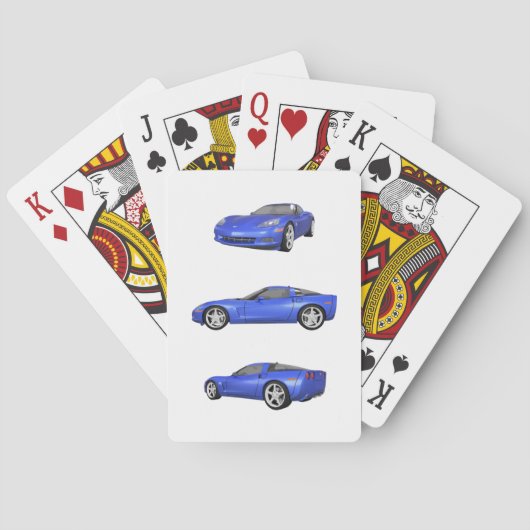 Jeu De Cartes Corvette bleue : (dos)