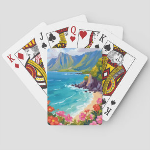 Jeu De Cartes Côte de Na Pali Kauai Hawaii Peinture de littoral