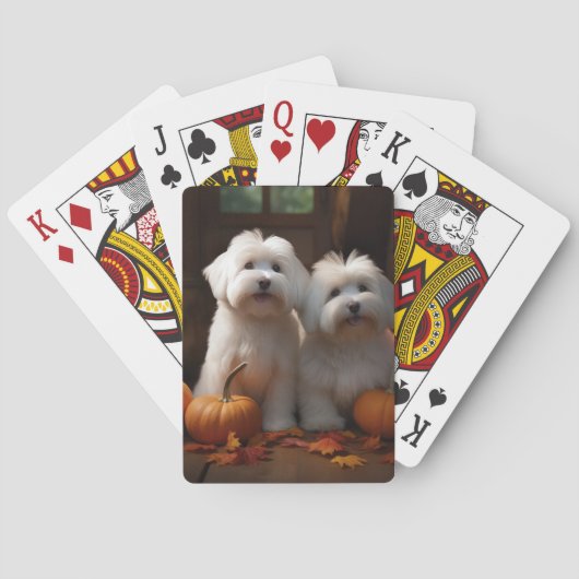 Jeu De Cartes Coton De Tulear Chiot Automne Citrouille délice (dos)