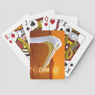 Jeu De Cartes Coucher de soleil américain de Pélican blanc à Cor