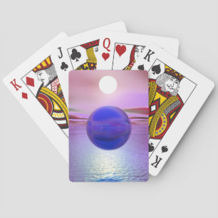 Jeu De Cartes Coucher de soleil bleu